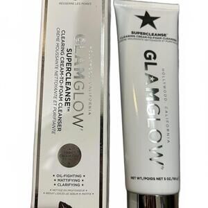 NIB Glamglow Supercleanse Clearing Cream to Foam Cleanser 5 oz Brand New
